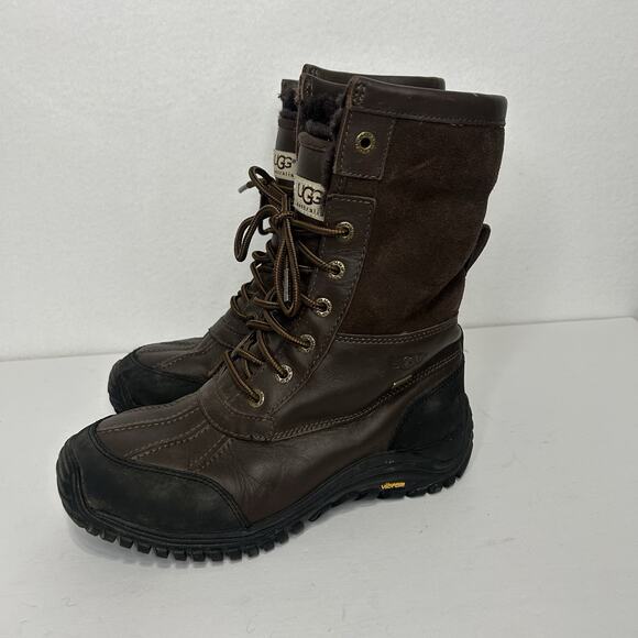 UGG Australia Adirondack Brown Leather Winter Snow Boots 5446 Womens 7 EU 38 - Picture 4 of 9